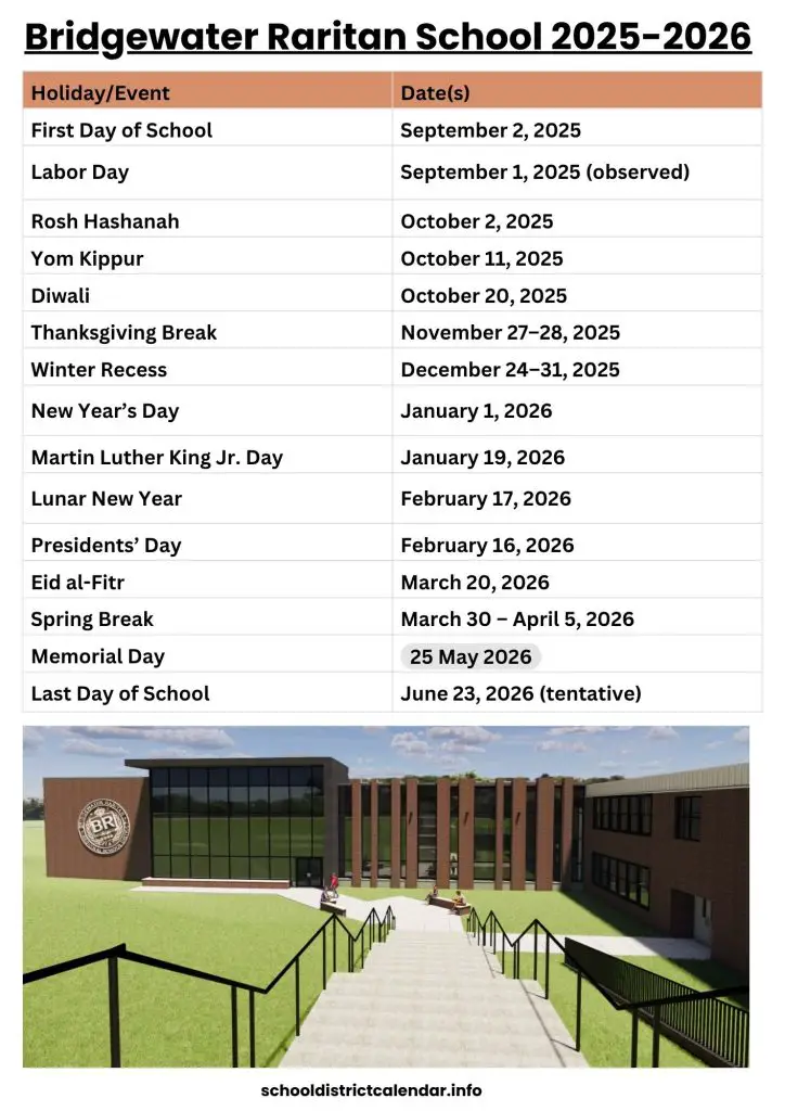 Bridgewater Raritan School Calendar