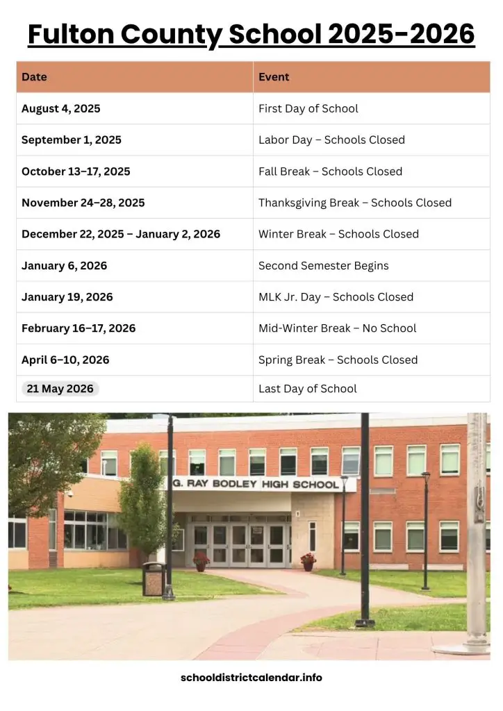 Fulton County School Calendar