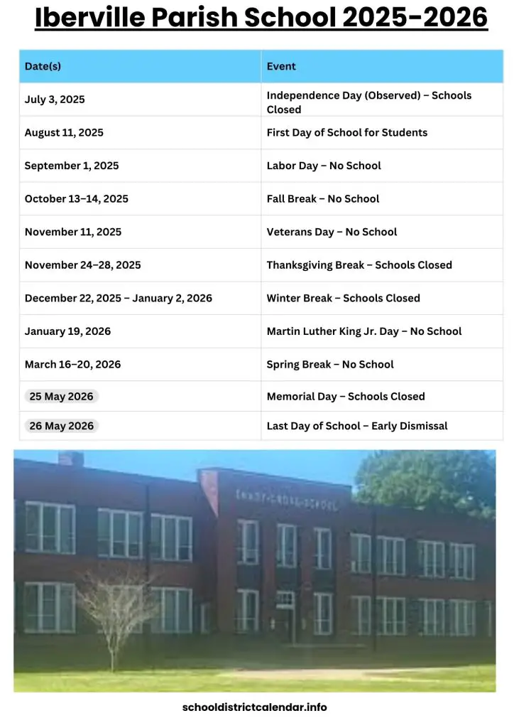 Iberville Parish School Calendar