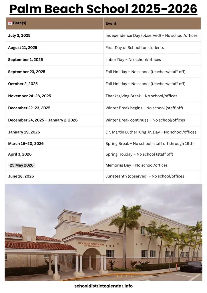 Palm Beach School Calendar