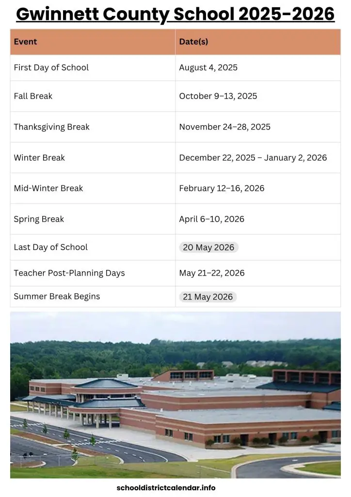 Gwinnett County School Calendar