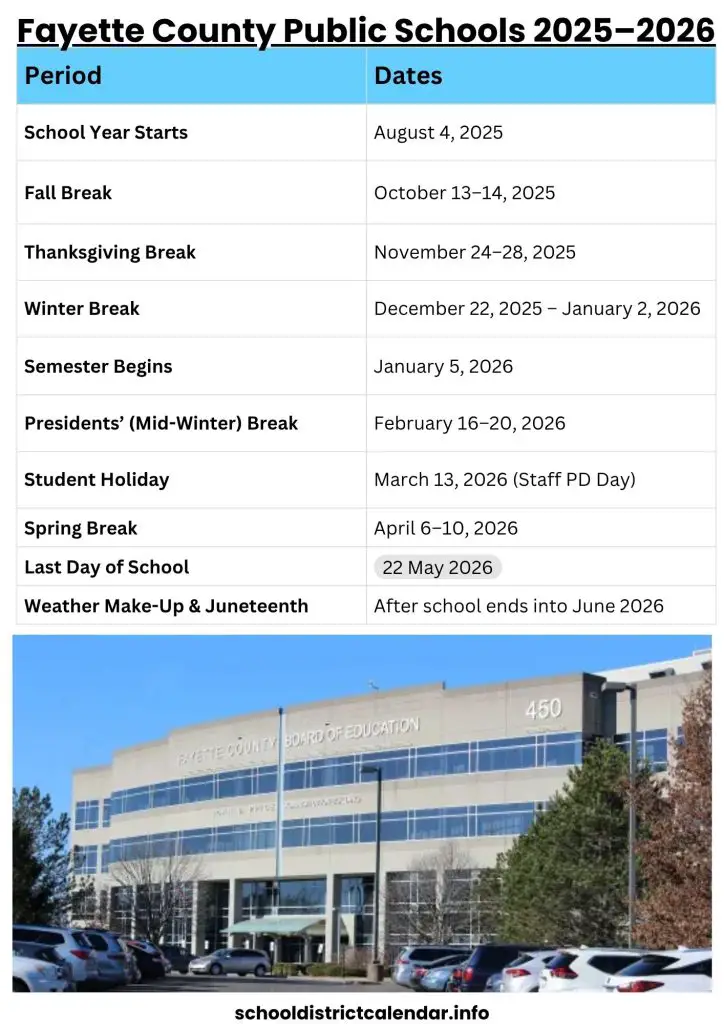 Fayette County Public Schools Calendar
